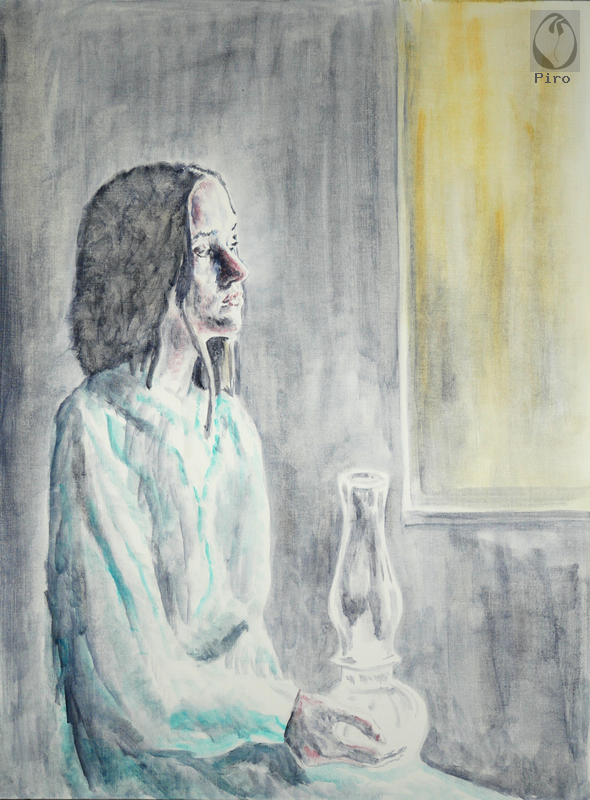 oil on paper - olio su carta di Piro